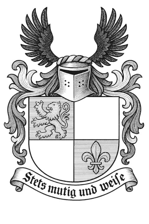 Klassische heraldischer Darstellung, in Schraffur